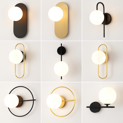Applique murale LED nordique dorée avec ampoule G9 9W — LZ4M7XQ