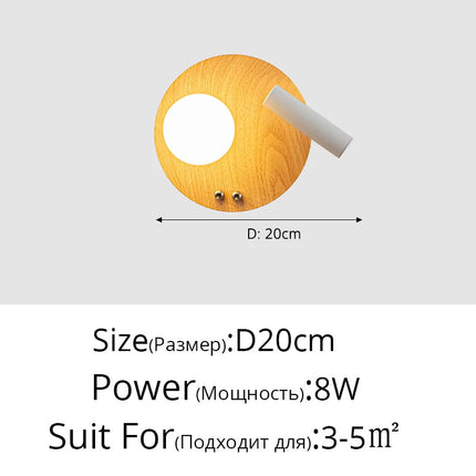 Applique murale LED en bois massif style haricots magiques — LZ4X9P2