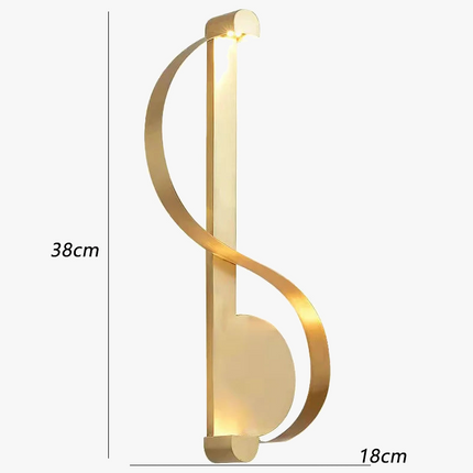 applique murale led en forme de s style nordique en cuivre
