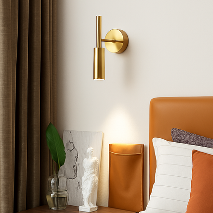 Applique murale LED en laiton avec variateur rotatif pour lecture — LZ4X9T1