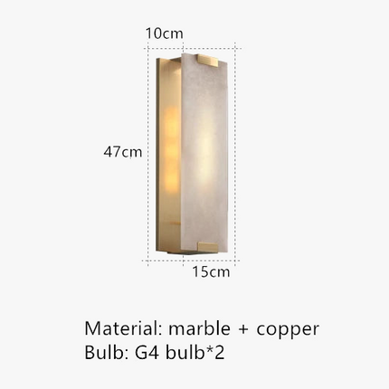 Applique murale LED en marbre et cuivre pour intérieur contemporain — LZ4P9XQ