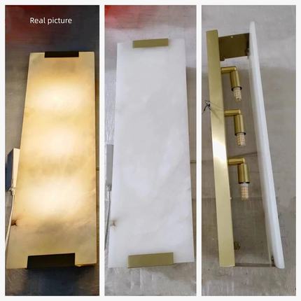 Applique murale LED en marbre naturel et cuivre pour intérieur — LZ4X9Q7