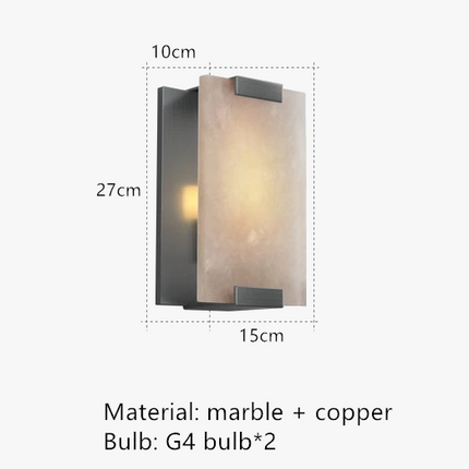 Applique murale LED en marbre naturel et cuivre pour intérieur — LZ4X9Q7