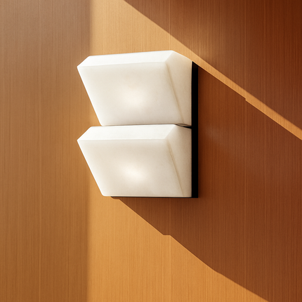Applique murale LED en marbre naturel et métal noir au design artistique — LZ4X9P