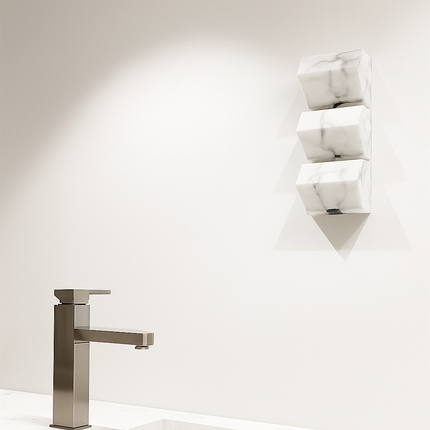 Applique murale LED en marbre naturel et métal noir au design artistique — LZ4X9P