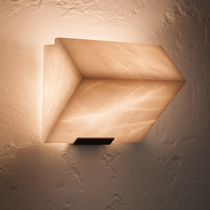 Applique murale LED en marbre naturel et métal noir au design artistique — LZ4X9P