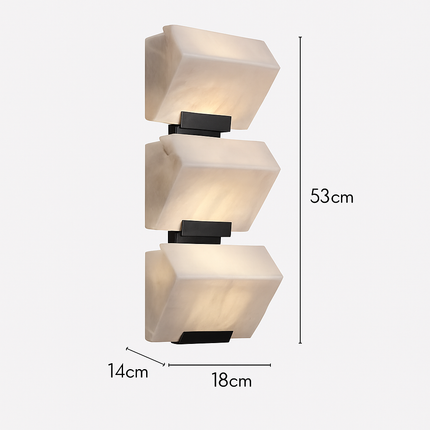 Applique murale LED en marbre naturel et métal noir au design artistique — LZ4X9P