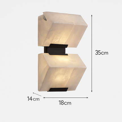 Applique murale LED en marbre naturel et métal noir au design artistique — LZ4X9P
