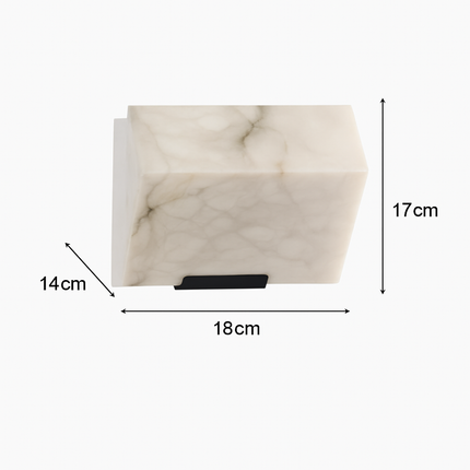 Applique murale LED en marbre naturel et métal noir au design artistique — LZ4X9P