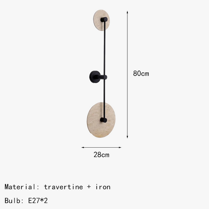Applique murale LED ronde en pierre naturelle et métal — LZ4Q7X9
