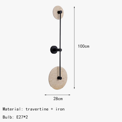 Applique murale LED ronde en pierre naturelle et métal — LZ4Q7X9