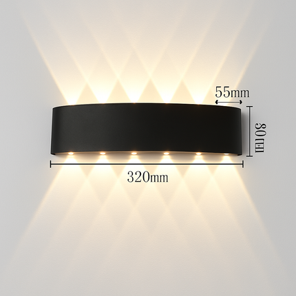 applique murale led extérieure en aluminium haute luminosité pour jardin et cour