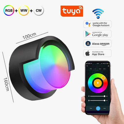 Applique murale LED extérieure Wi-Fi étanche double abat-jour aluminium et acrylique — LZ4F9X2