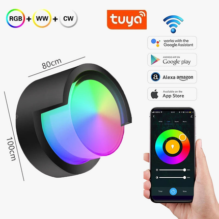 Applique murale LED extérieure Wi-Fi étanche double abat-jour aluminium et acrylique — LZ4F9X2