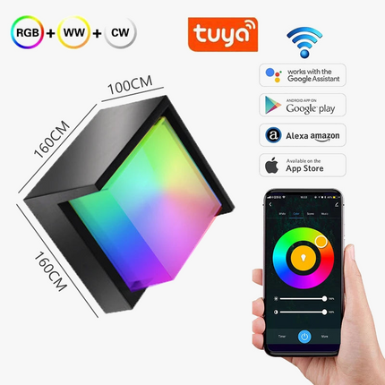 Applique murale LED extérieure Wi-Fi étanche double abat-jour aluminium et acrylique — LZ4F9X2