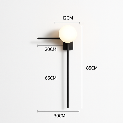 Applique murale LED longue en verre et fer moderne — LZ4XJ9