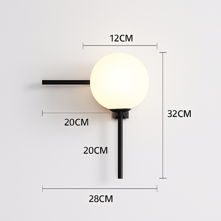 Applique murale LED longue en verre et fer moderne — LZ4XJ9
