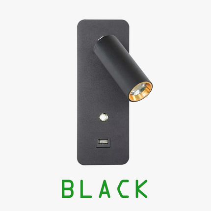 Applique murale LED 7W avec interrupteur et port USB blanc et noir — LZ4X9T