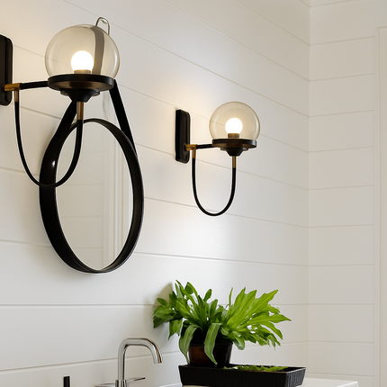Applique murale LED en métal avec globe en verre — LZ4X9P2