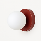 Rouge / Abat-jour en verre 10 cm