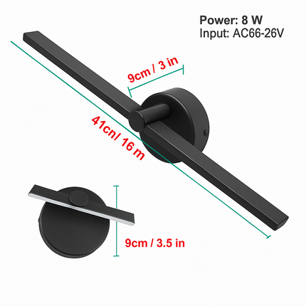 Applique murale LED pour chambre avec miroir et interrupteur — LZ4X9P