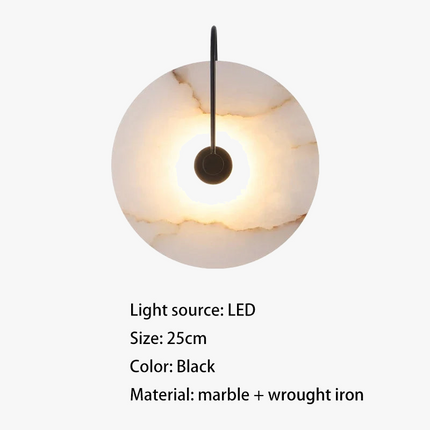 Applique murale LED marbre moderne luxe noir or