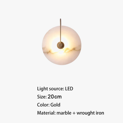 Applique murale LED marbre moderne luxe noir or