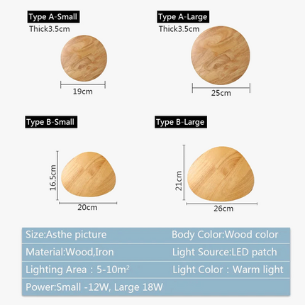 Applique murale LED en bois au design nordique moderne — LZ4X9P2