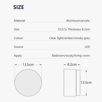 Applique murale LED au design moderne en gelée d'ambre — LZ4Q7X2