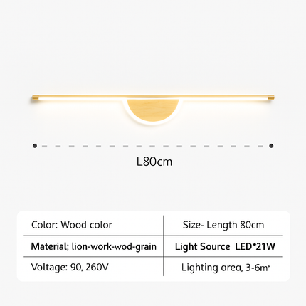 Applique murale LED design en noyer grain de bois — LZ4P9XQ