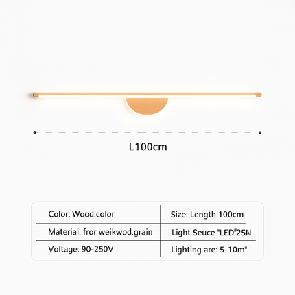Applique murale LED design en noyer grain de bois — LZ4P9XQ