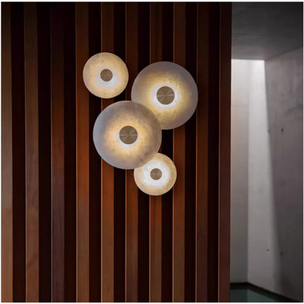 applique murale led moderne en marbre et cuivre 3000k artistique