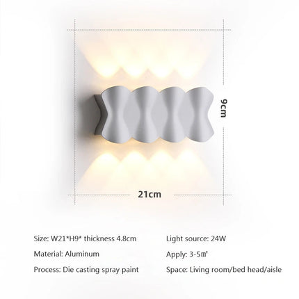 applique murale led moderne imperméable pour jardin et éclairage public