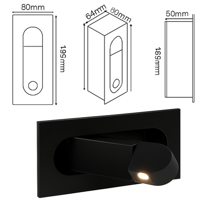 Applique murale LED moderne pliable avec lecture ajustable — LZ4X9TQ