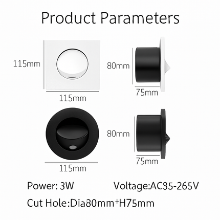 Applique murale LED moderne orientable 350° discrète — LZ4X9P2