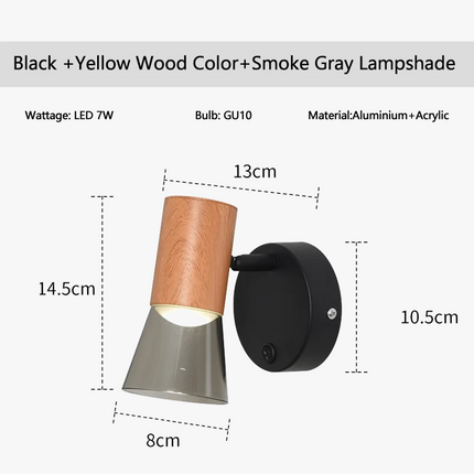 Applique murale LED moderne avec interrupteur et lampe de chevet intégrée — LZ4X9T