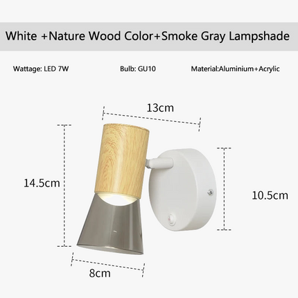 Applique murale LED moderne avec interrupteur et lampe de chevet intégrée — LZ4X9T