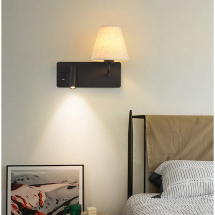 Applique murale LED nordique moderne avec interrupteur USB pour hôtel — LZ4X9P2