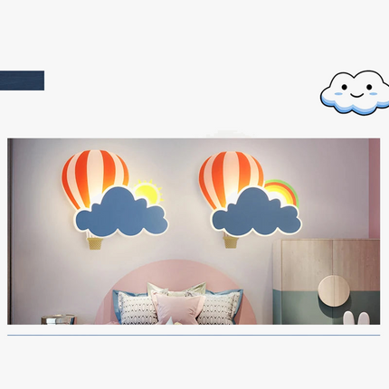 Applique murale LED nuage avec ballons à air chaud pour enfants — LZ4X9T