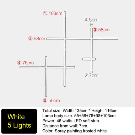Applique murale LED longue bande rétroéclairée style art déco — LZ4X9T