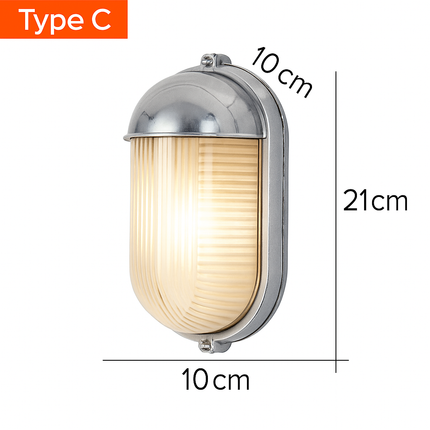 Applique murale LED vintage industrielle en verre étanche IP65 E27 — LZ4X9Q2