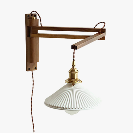 Applique murale LED télescopique style rétro japonais en laiton et verre — LZ4X9P2