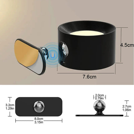 Applique murale LED rechargeable à boule magnétique rotative 360° dimmable tactile — LZ4X9P