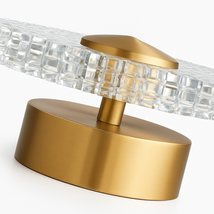 Applique murale LED ronde en acrylique et laiton doré avec 3 intensités — LZ4P9XJ