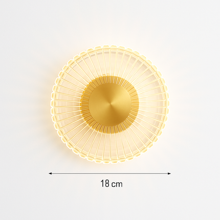 Applique murale LED ronde en acrylique et laiton doré avec 3 intensités — LZ4P9XJ
