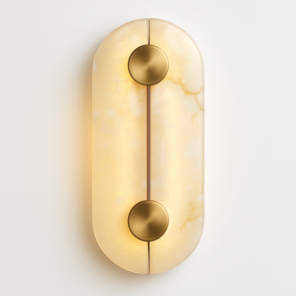 Applique murale LED ronde en marbre avec finition cuivre doré — LZ4X9T2
