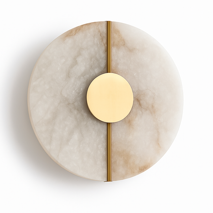 Applique murale LED ronde en marbre avec finition cuivre doré — LZ4X9T2