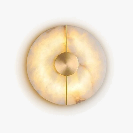Applique murale LED ronde en marbre avec finition cuivre doré — LZ4XJ9