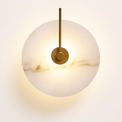 Applique murale LED ronde en marbre avec finition cuivre doré — LZ4X9T2