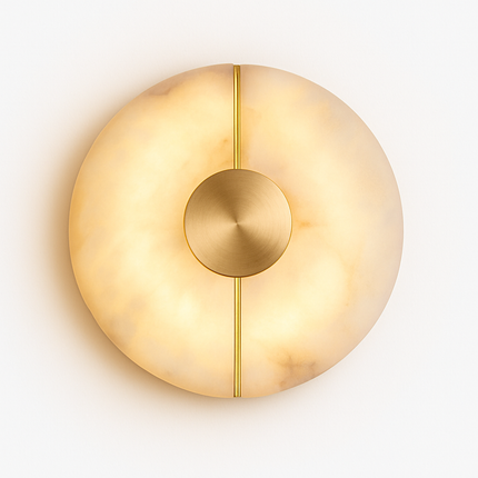 Applique murale LED ronde en marbre avec finition cuivre doré — LZ4X9T2